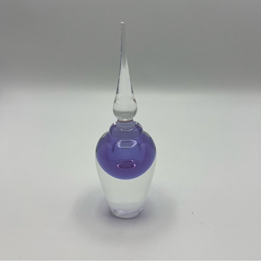 Vintage Vander mark Purple Art Glass Perfume Bottle Stopper Signed paperweight